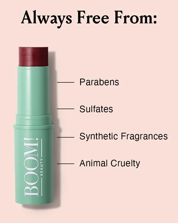 Boomstick Color® All-in-One Cream Blush for Cheeks, Eyes & Lips, Berry | Long Wearing, Blendable Makeup Stick for Mature Skin, Cruelty Free Lip Cheek Tint with Skincare Benefits, Cindy Joseph