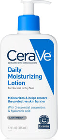 CeraVe Daily Moisturizing Lotion for Dry Skin, Body Lotion & Face Moisturizer with Hyaluronic Acid and Ceramides, Daily Moisturizer, Fragrance Free, Oil-Free, 19 Ounce