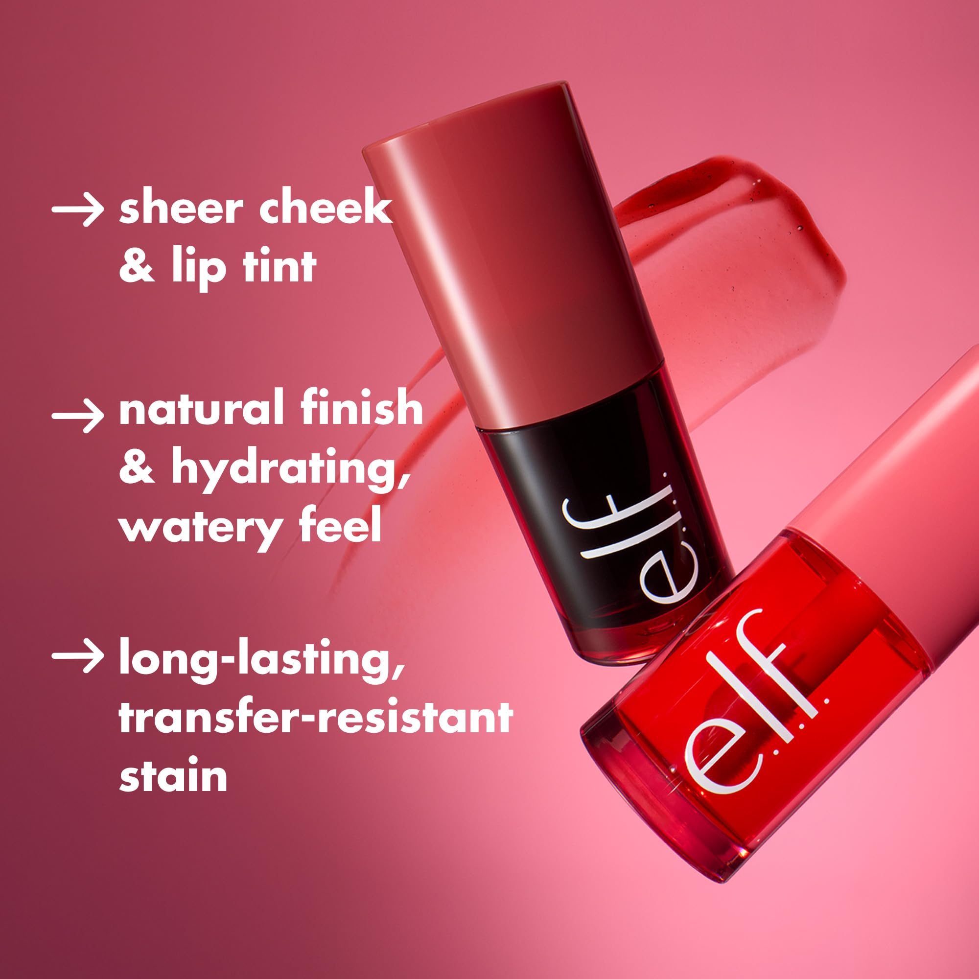 e.l.f. Sheer For It Blush Tint, Pink Positive | Multi-Use, Long-Lasting Lip & Cheek Makeup, Creates A Natural Flush Finish, Vegan & Cruelty-Free