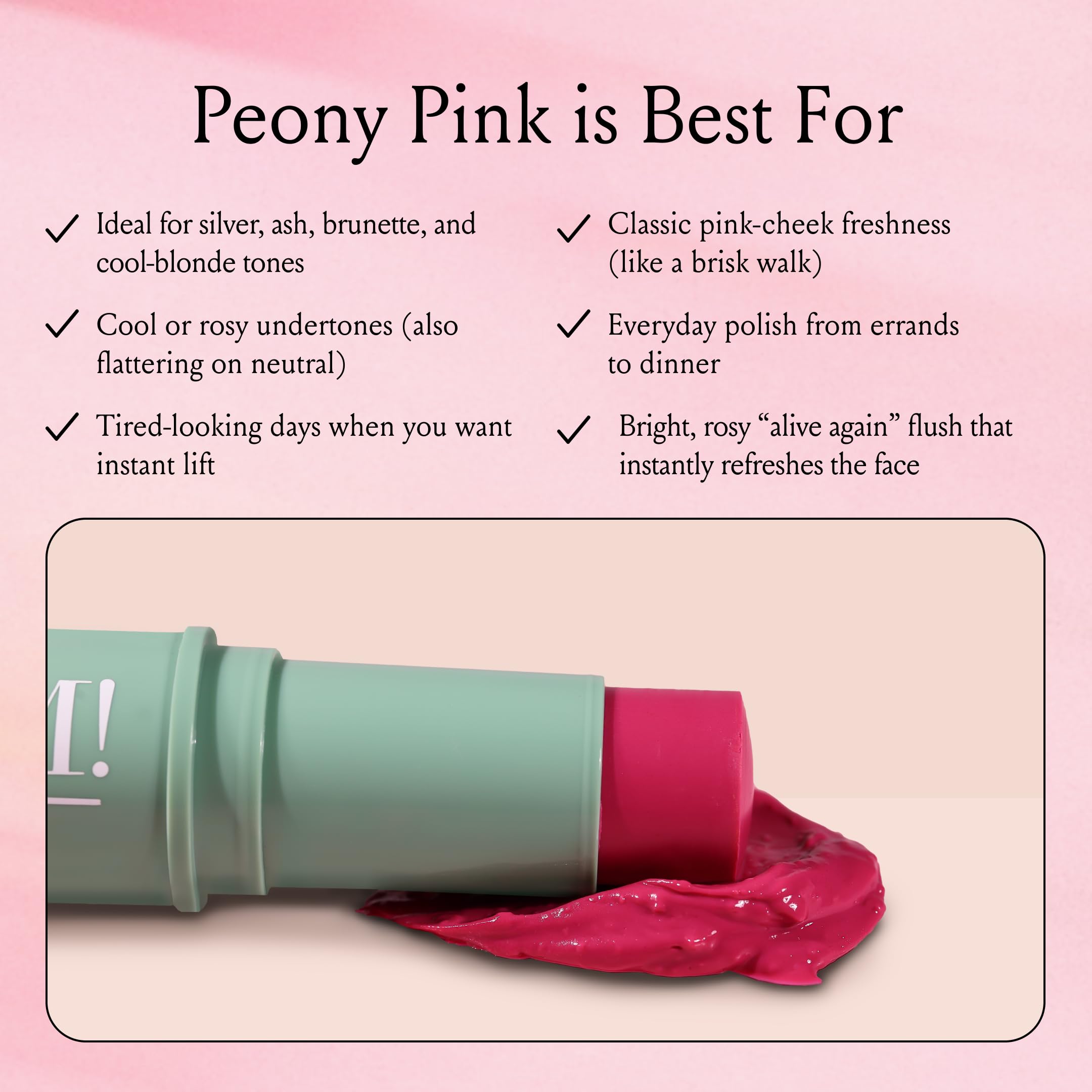 Boomstick Color® All-in-One Cream Blush for Cheeks, Eyes & Lips, Berry | Long Wearing, Blendable Makeup Stick for Mature Skin, Cruelty Free Lip Cheek Tint with Skincare Benefits, Cindy Joseph