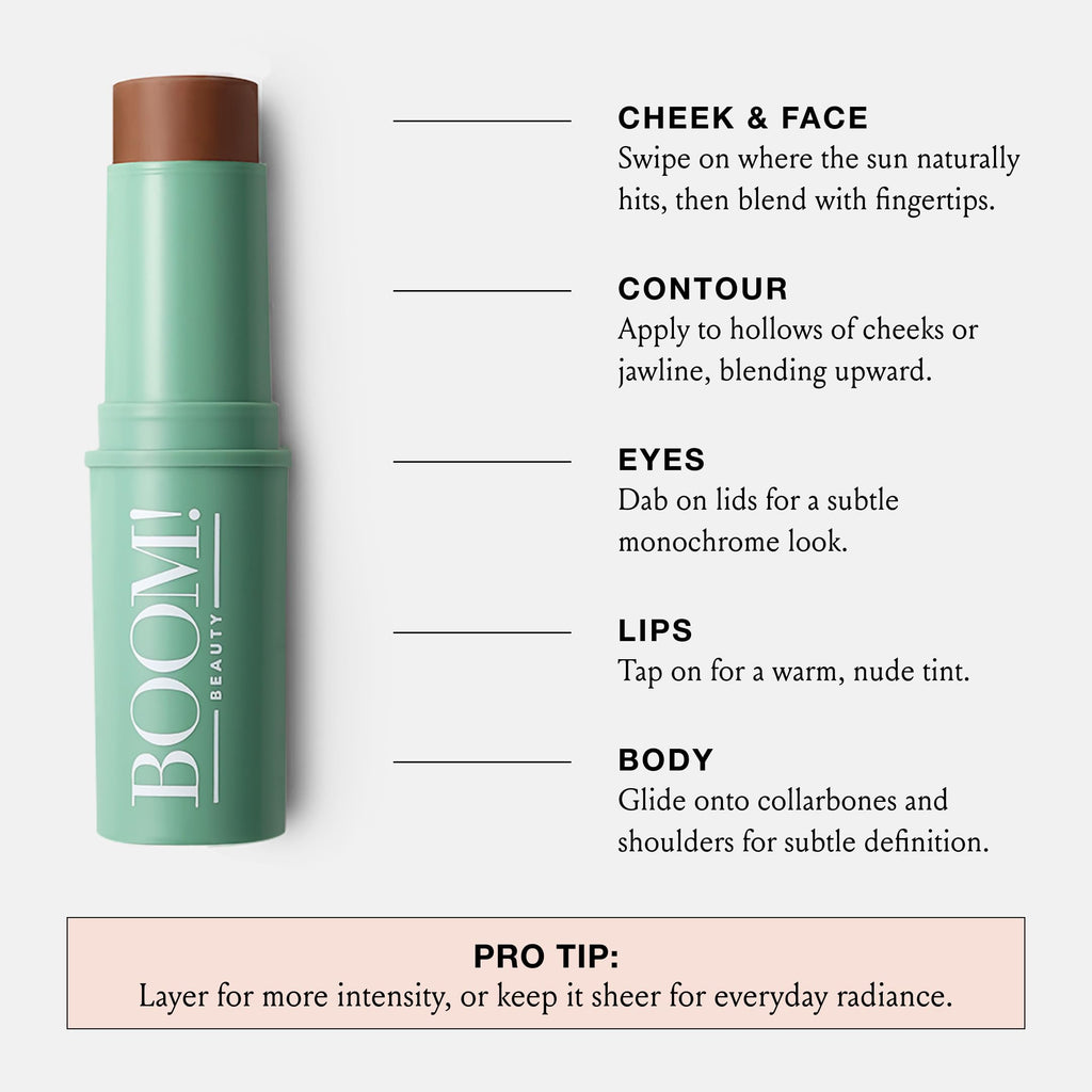 Boomstick Color® All-in-One Cream Blush for Cheeks, Eyes & Lips, Berry | Long Wearing, Blendable Makeup Stick for Mature Skin, Cruelty Free Lip Cheek Tint with Skincare Benefits, Cindy Joseph