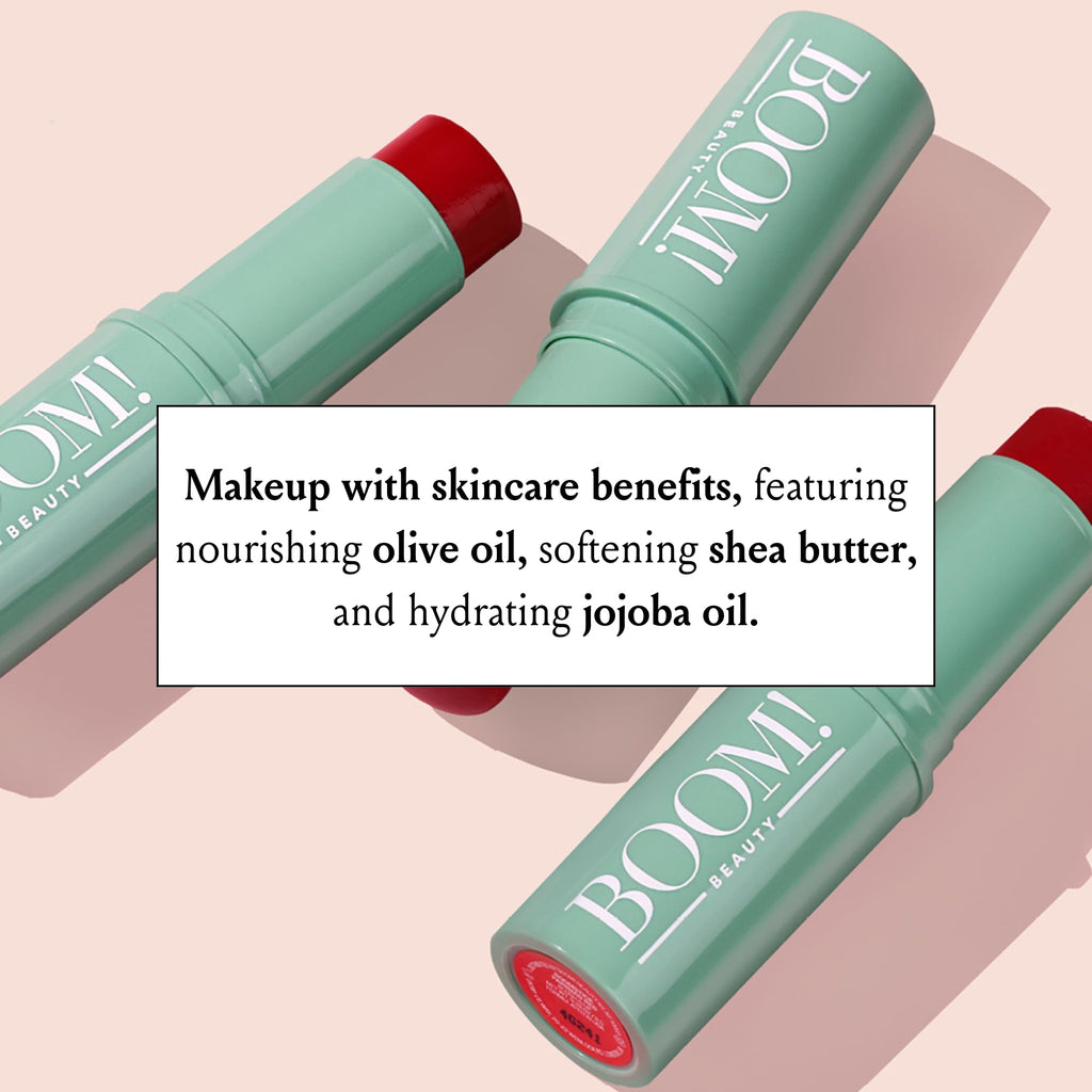 Boomstick Color® All-in-One Cream Blush for Cheeks, Eyes & Lips, Berry | Long Wearing, Blendable Makeup Stick for Mature Skin, Cruelty Free Lip Cheek Tint with Skincare Benefits, Cindy Joseph