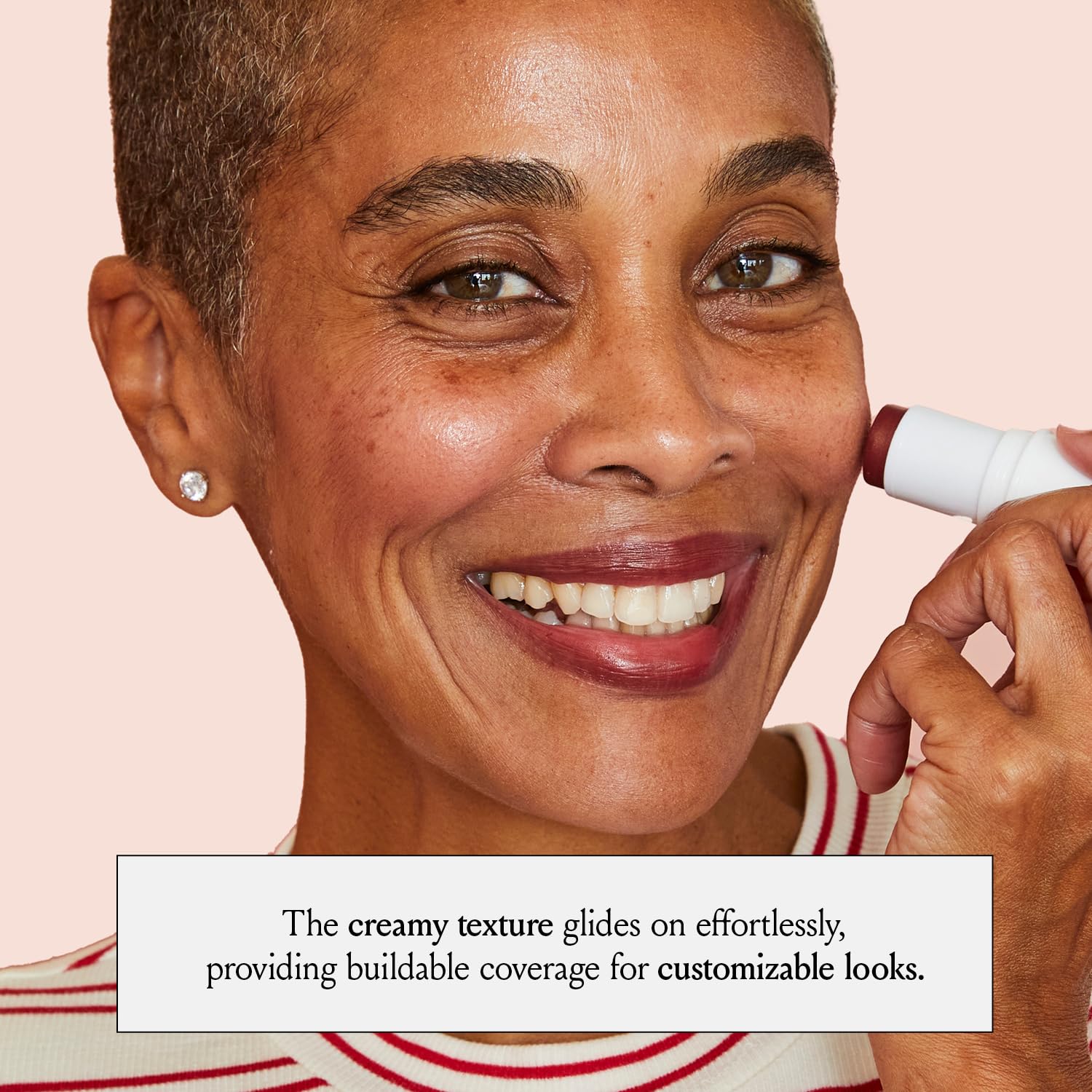 Boomstick Color® All-in-One Cream Blush for Cheeks, Eyes & Lips, Berry | Long Wearing, Blendable Makeup Stick for Mature Skin, Cruelty Free Lip Cheek Tint with Skincare Benefits, Cindy Joseph