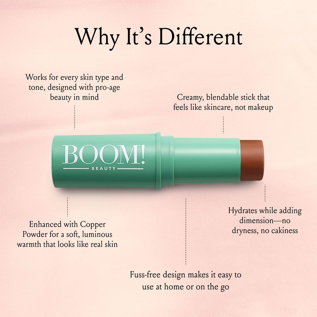 Boomstick Color® All-in-One Cream Blush for Cheeks, Eyes & Lips, Berry | Long Wearing, Blendable Makeup Stick for Mature Skin, Cruelty Free Lip Cheek Tint with Skincare Benefits, Cindy Joseph