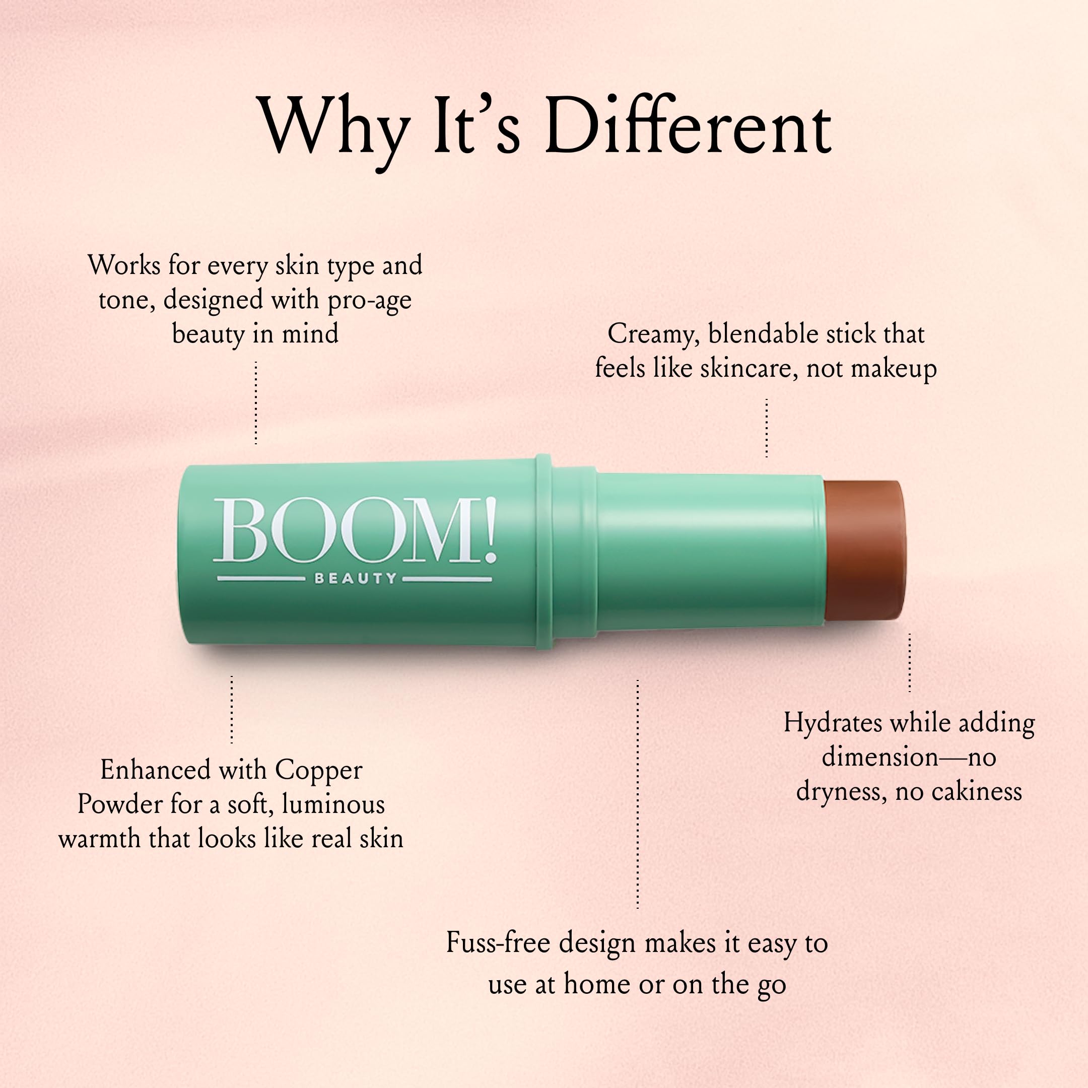 Boomstick Color® All-in-One Cream Blush for Cheeks, Eyes & Lips, Berry | Long Wearing, Blendable Makeup Stick for Mature Skin, Cruelty Free Lip Cheek Tint with Skincare Benefits, Cindy Joseph